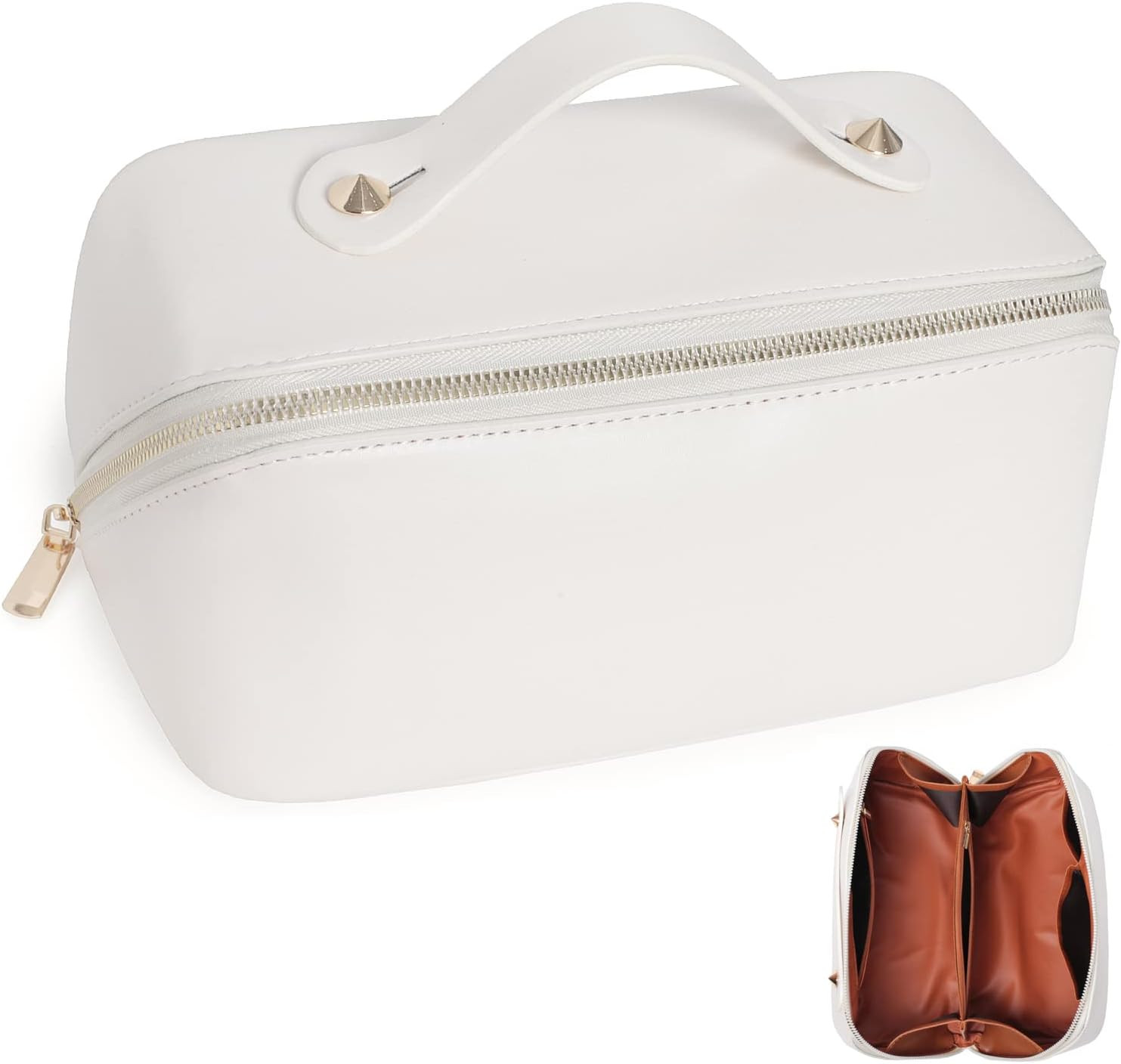 Katadem Travel Makeup Bag,Large Opening Makeup Bag,Portable Makeup Bag Opens Flat for Easy Access... | Amazon (US)