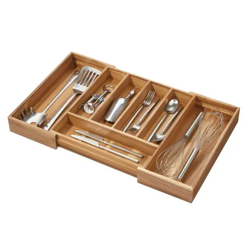 iDesign Expandable Acacia Wood Cutlery Drawer Organizer - Natural at Nordstrom | Nordstrom