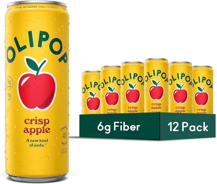 OLIPOP Sparkling Prebiotic Soda, Crisp Apple, Pantry Pack Packed with Prebiotics, Fiber, and Bota... | Amazon (US)