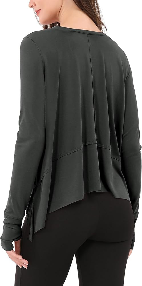 ODODOS Long Sleeve Tee for Women with Thumb Hole Athletic Gym Workout Crop Tops Yoga Shirts | Amazon (US)