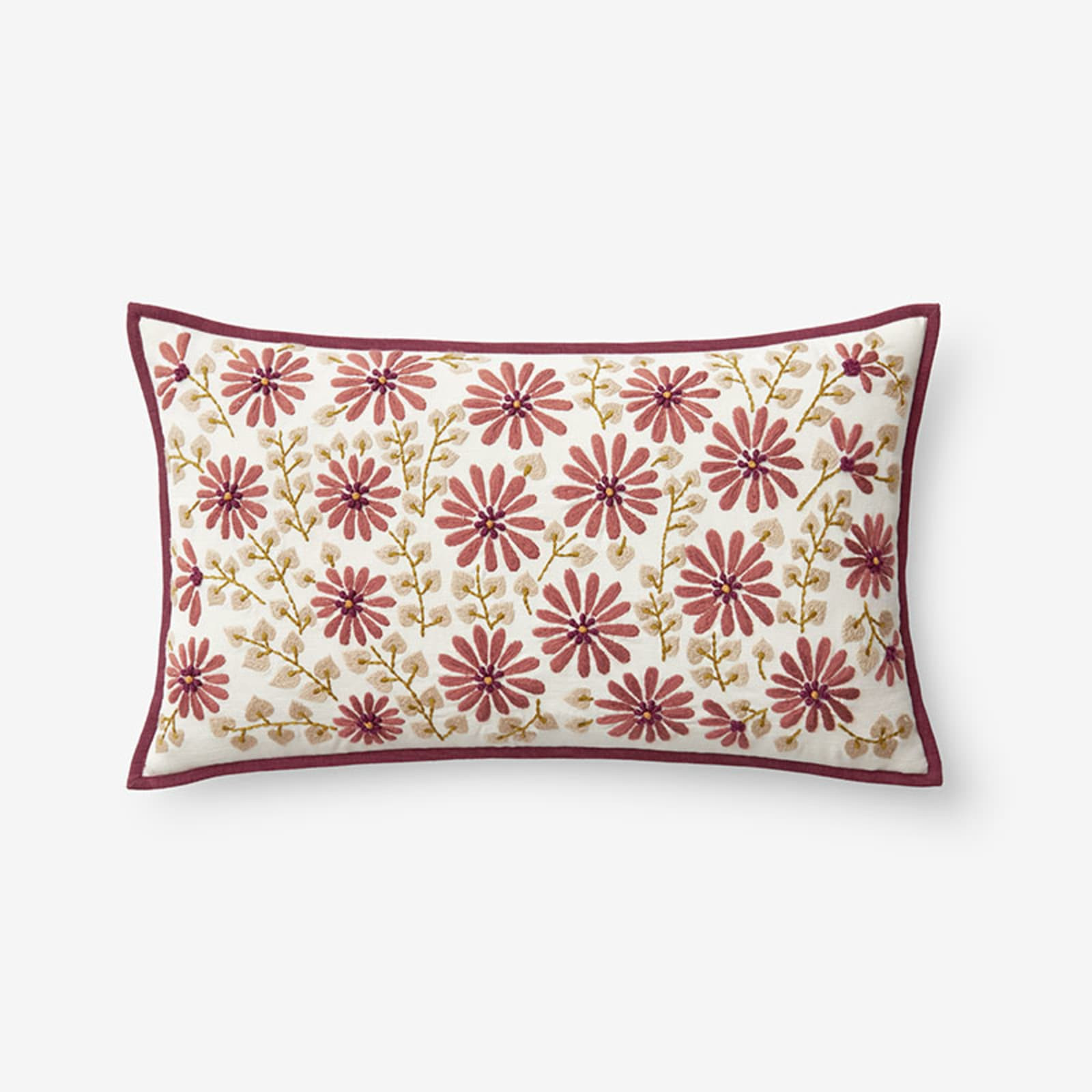 Adley Floral Decorative Lumbar Pillow Cover - Ditsy Floral Red | The Company Store