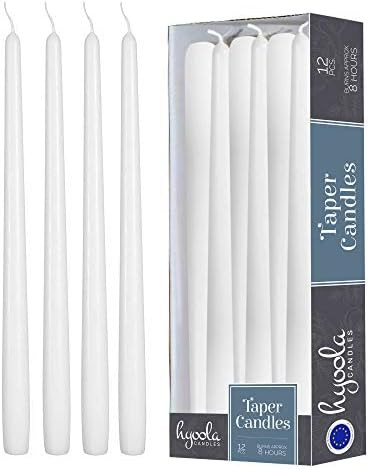 Hyoola 12 Pack Tall Taper Candles - 10 Inch White Dripless, Unscented Dinner Candle - Paraffin Wax w | Amazon (US)