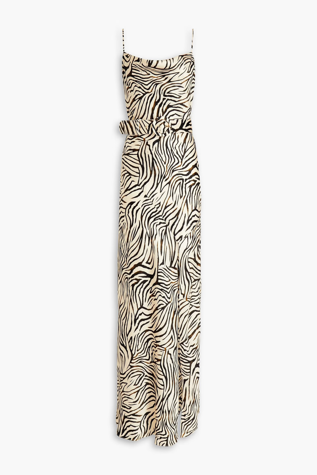 Simone draped zebra-print silk-satin gown | The Outnet (UK and Europe)