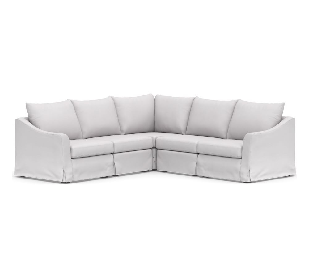 Brady Slope Arm Slipcovered 5-Piece L-Sectional | Pottery Barn (US)