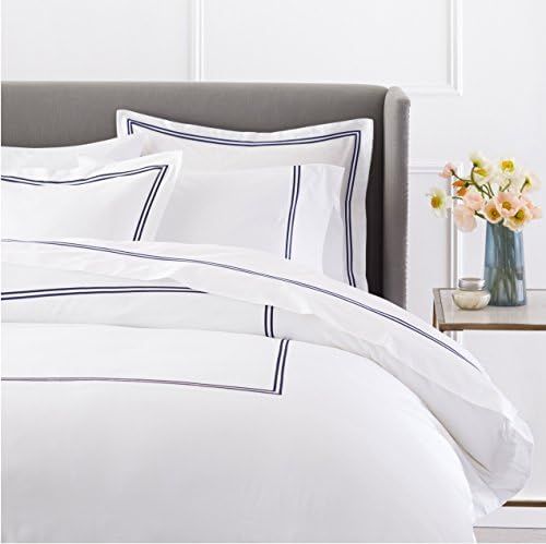 Amazon Brand – Pinzon 400 Thread Count Egyptian Cotton Sateen Hotel Stitch Duvet Cover - Full o... | Amazon (US)