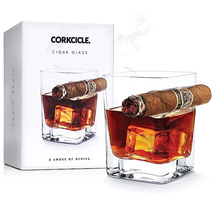 Corkcicle Cigar Glass - Double Old Fashioned Glass With Built-In Cigar Rest | Amazon (US)