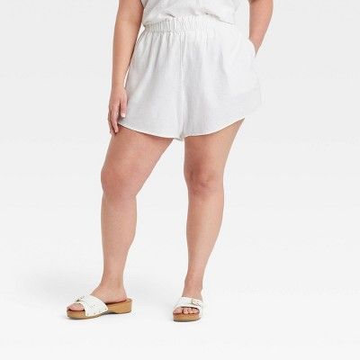Women&#39;s Plus Size High-Rise Pull-On Shorts - Universal Thread&#8482; White 2X | Target