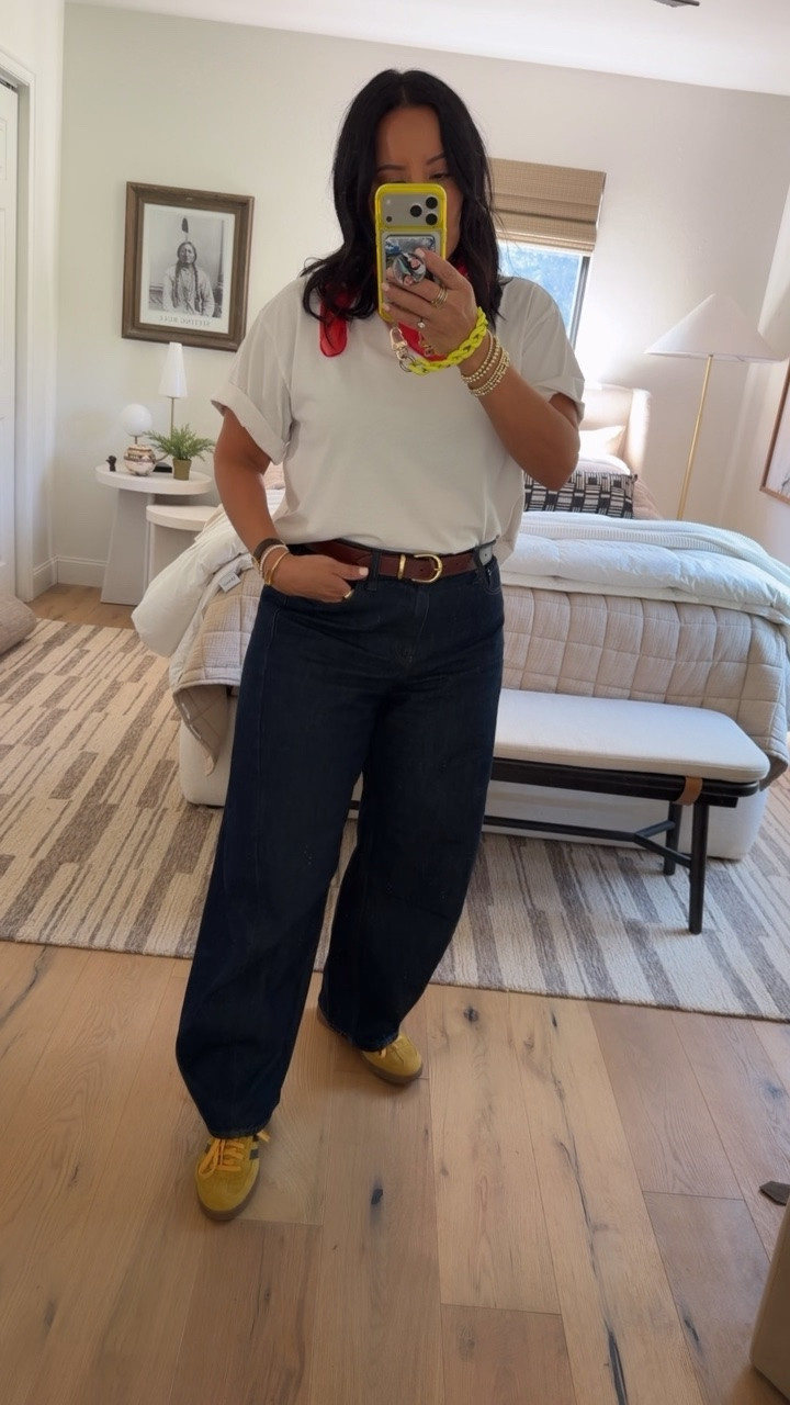 T-shirt size medium, jeans size 29 (I’m currently a curvy size 8/10), I always size down 1/2 a size in this style of sneakers.

#LTKSaleAlert #LTKTravel #LTKMidsize