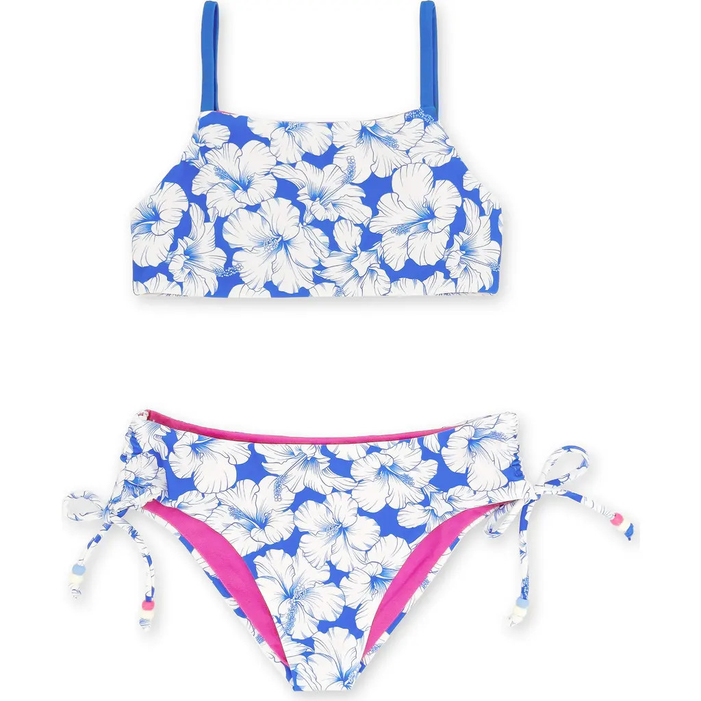 Feather 4 Arrow Kids' Strands UPF 50+ Two-Piece Swimsuit in Marina Blue at Nordstrom, Size 6 | Nordstrom