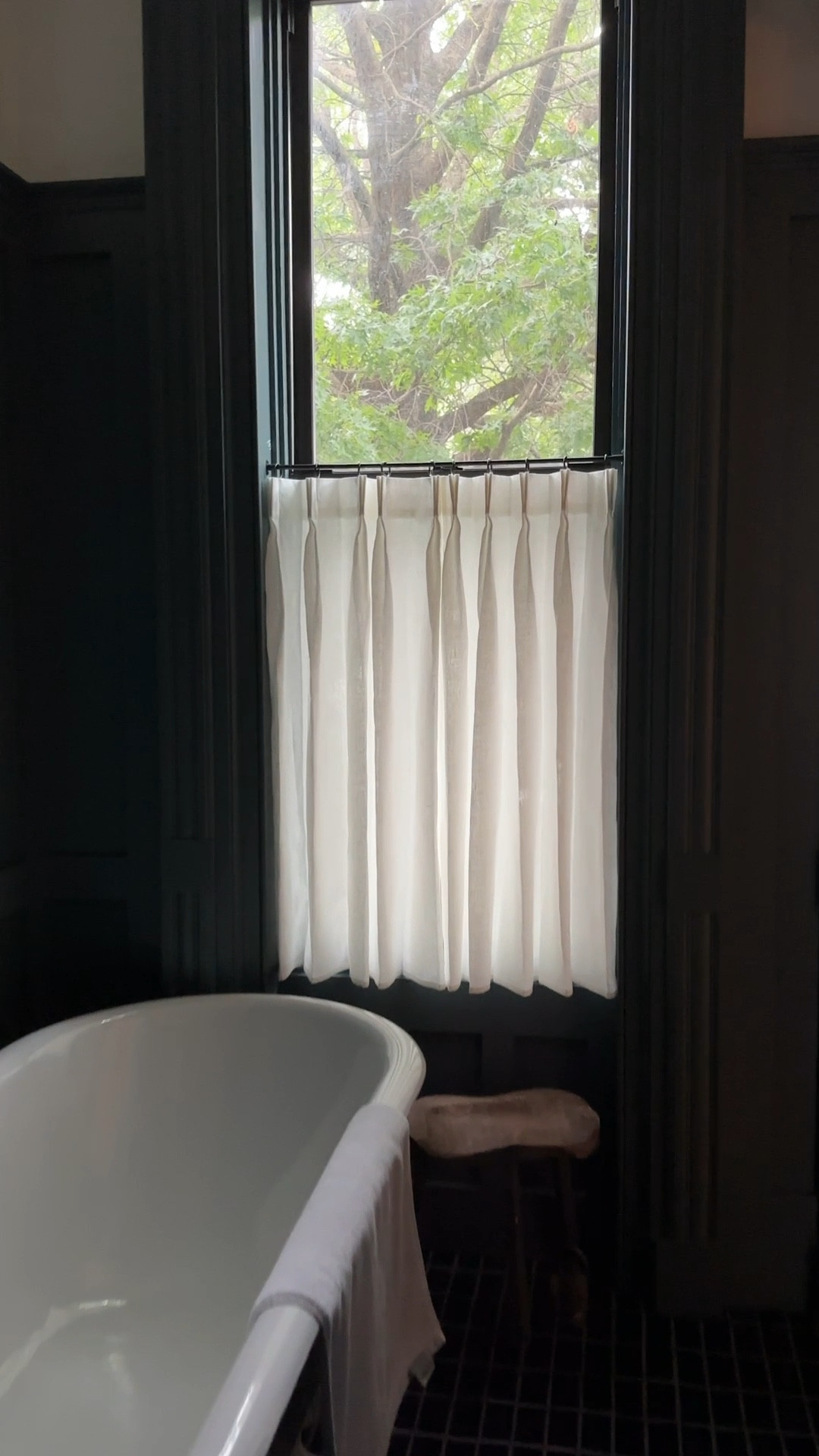 Our parlor bathroom got a huge upgrade with these custom pleated linen cafe curtains 

#LTKhome #LTKtravel #LTKstyletip