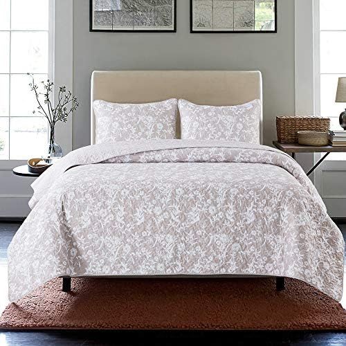 Soul & Lane Floral Flirtation Bedding Quilt Set - Queen with 2 Shams | Summer Lightweight Quilted... | Amazon (US)