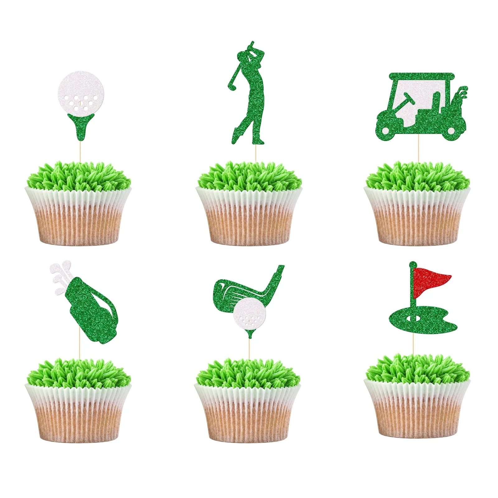 24Pcs Golf Cupcake Toppers, Golf Birthday Party Decorations, Golf Decor, Golf Party Decorations, ... | Walmart (US)