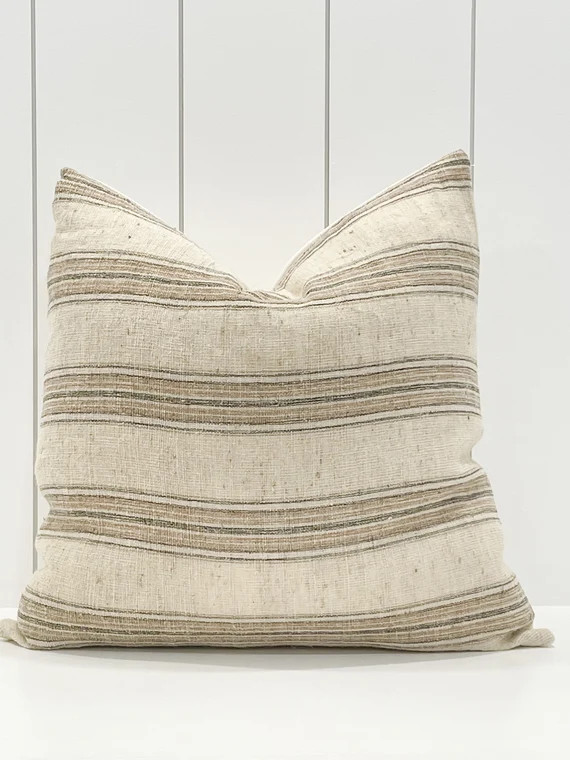 WHITAKER  Stripe Wool Boho Designer Pillow Cover | Etsy | Etsy (US)