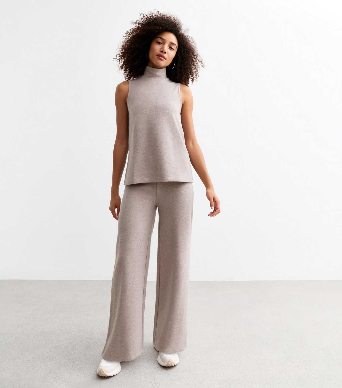 Brown Soft Touch Wide Leg Trousers | New Look | New Look (UK)