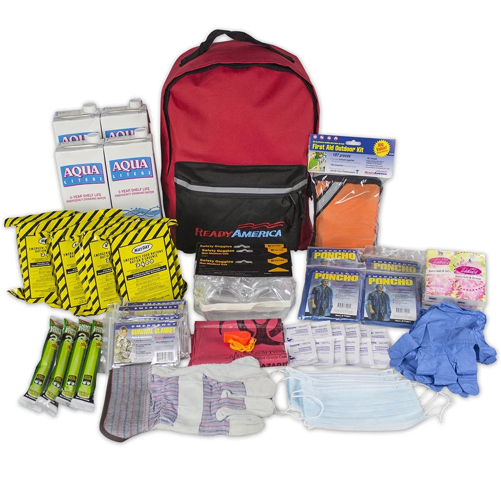 4 Person Emergency Kit (3 Day Backpack), Ready America, 5 year shelf life, approximate backpack d... | Walmart (US)