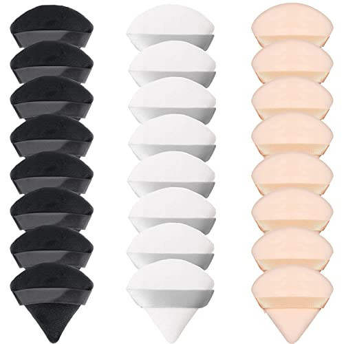 24 Pieces Powder Puff, Triangle Makeup Puff Cotton Powder Face Washable Body Powder Puff for Loose Powder Body Cosmetic Foundation Sponge Makeup Tool (8B8W8N) | Amazon (US)
