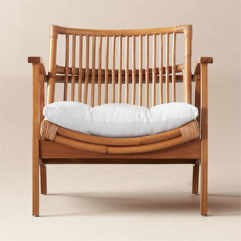 Noelie Rattan Lounge Chair with White Cushion + Reviews | CB2 | CB2