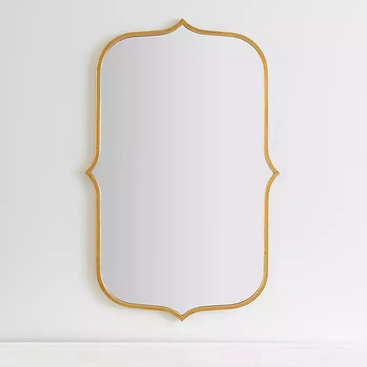 Gold Metal Scallop Linear Mirror | Kirkland's Home