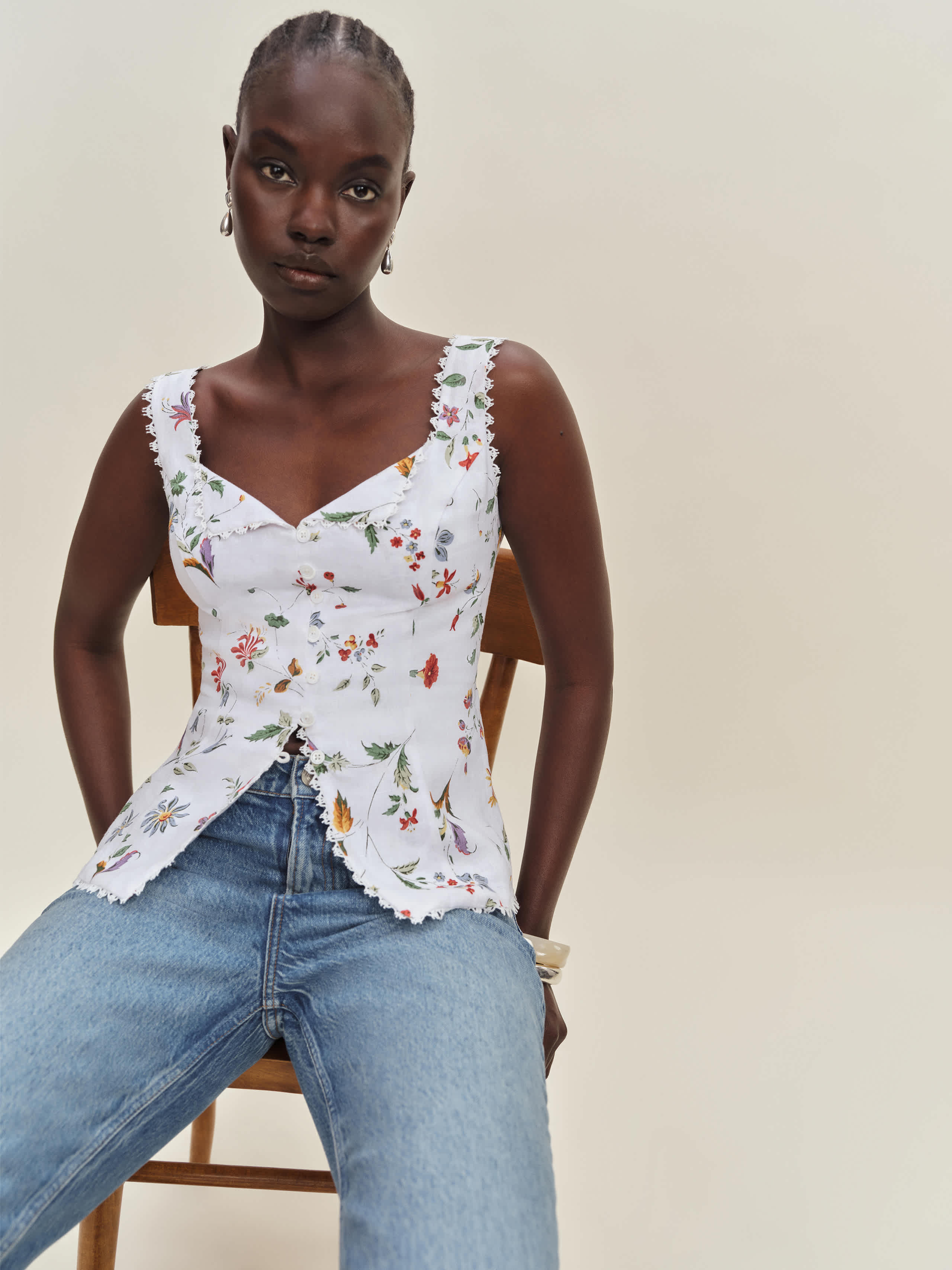 Viola Linen Top | Reformation (Global)