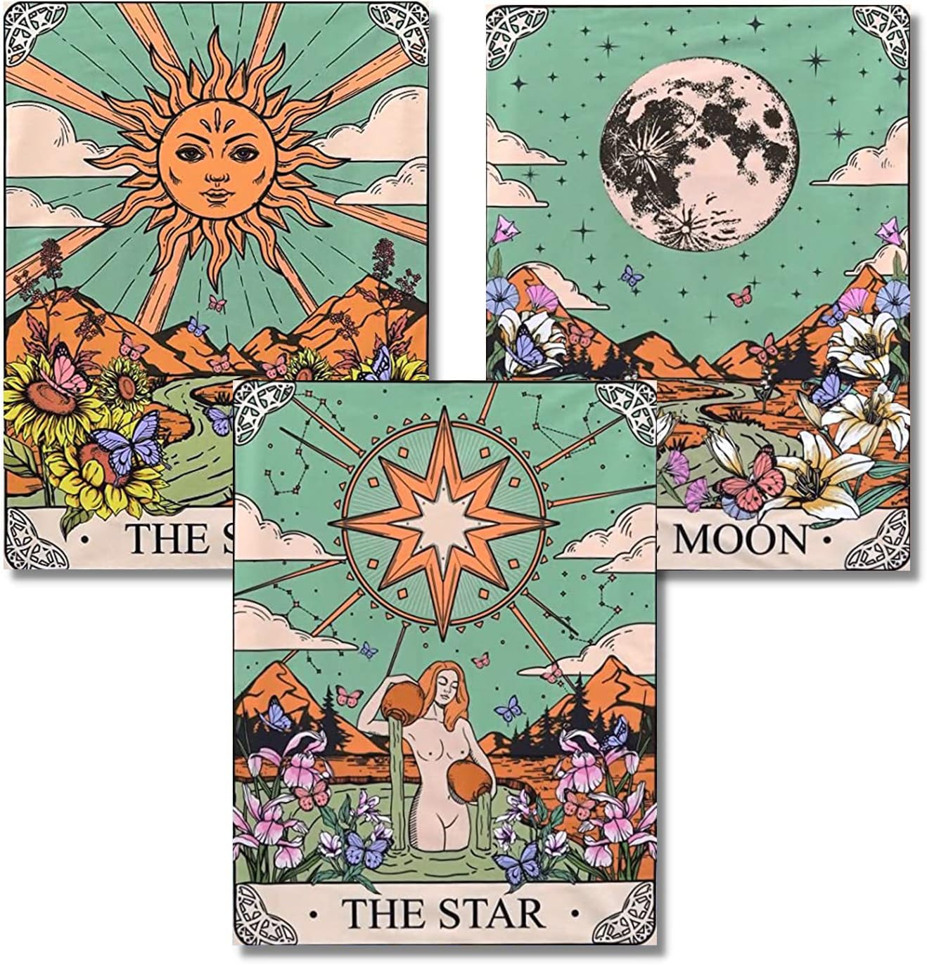 AIBOERL 3 Pack Tarot Diamond Art Kits for Adults,Tarot 5D Full Diamond Round Diamond Painting Kit... | Amazon (US)