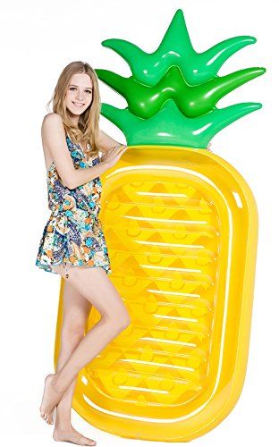 Jasonwell Giant 76" Pineapple Pool Party Float Raft Summer Beach Swimming Pool Inflatable Floatie Lo | Amazon (US)