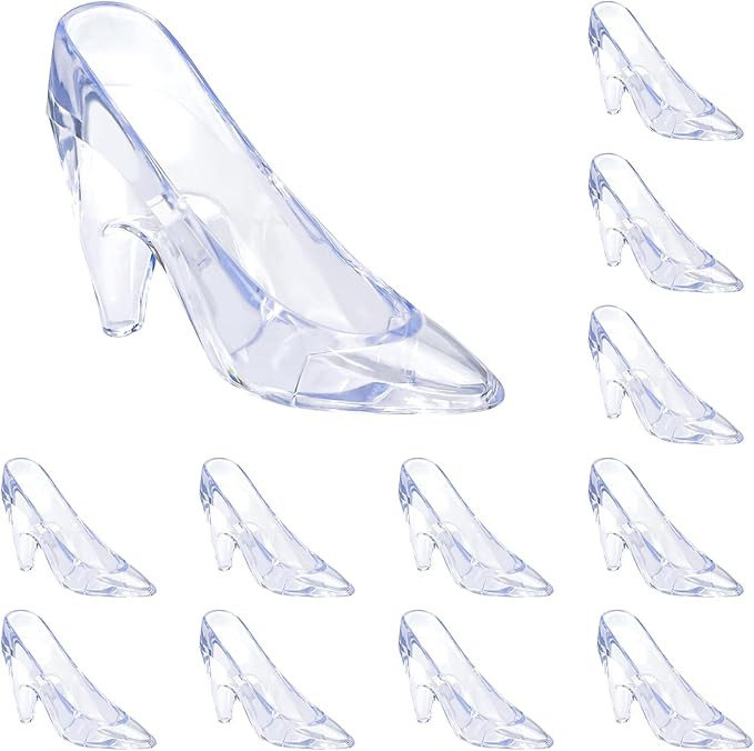 Plastic Mini Cinderella Princess Slippers Glass Heels Party Decorations for Weddings, Birthday Pa... | Amazon (US)