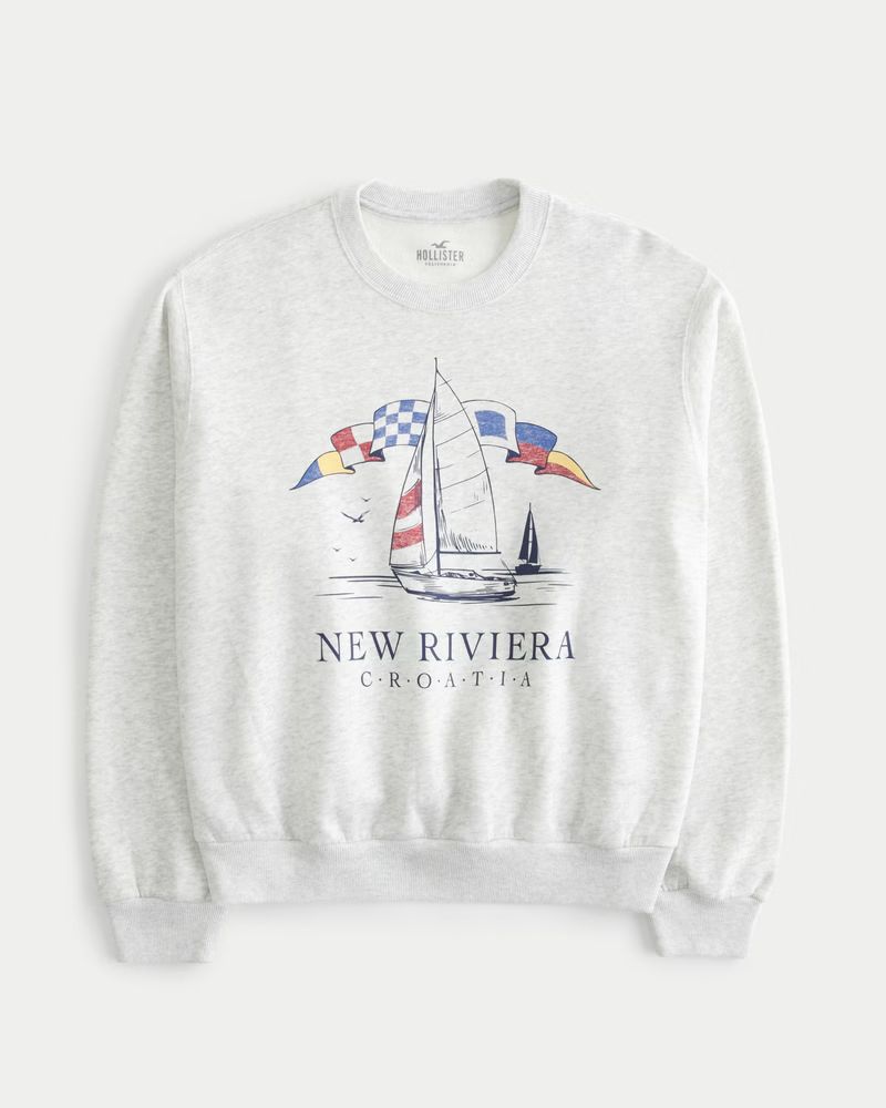 Easy New Riviera Croatia Graphic Crew Sweatshirt | Hollister (US)