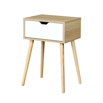 Mid-Century Storage Side Table with Drawer,Modern Wooden Cabinet with Rubber Wood Legs | Wayfair North America