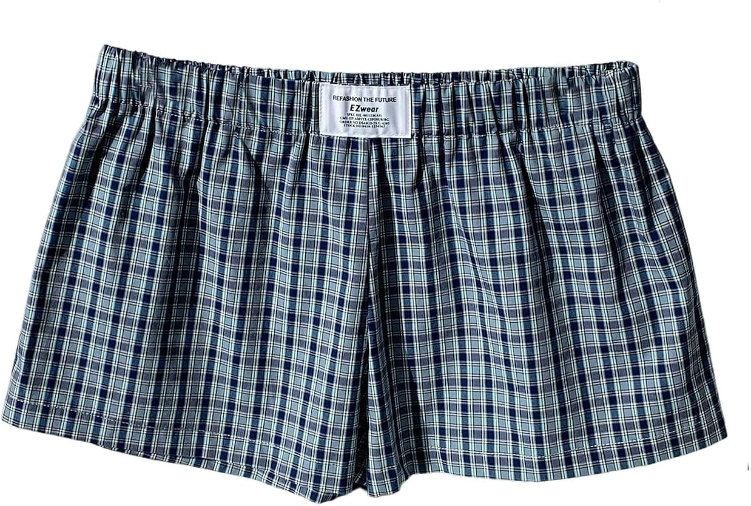 SOLY HUX Women's Plaid Pajama Shorts Elastic Low Rise Y2k Casual Summer Sleep Pj Lounge Shorts | Amazon (US)