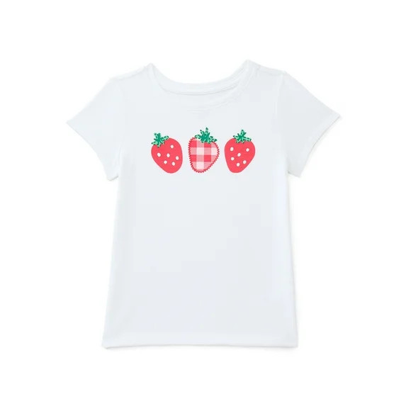 Wonder Nation Toddler Girls Tee with Short Sleeves, Sizes 18M-5T | Walmart (US)