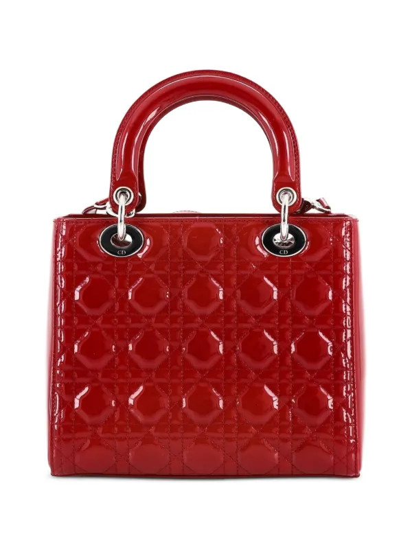 Christian Dior Pre-OwnedLady Dior Bag Cannage Quilt Patent Medium satchel | Farfetch Global