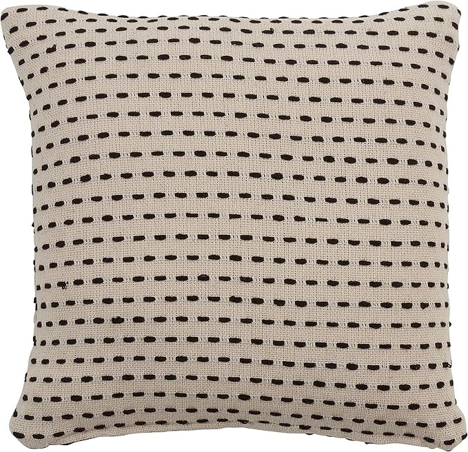 SARO LIFESTYLE Macklin Collection Stitch Line Design Pillow Cover, 18", Ivory | Amazon (US)
