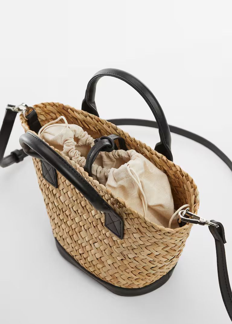 Natural fibre carrycot bag -  Women | Mango USA | MANGO (US)