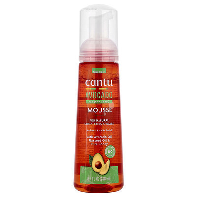 Cantu, Avocado Hydrating Mousse, For Natural Curls, Coils & Waves, 8.4 fl oz (248 ml) | iHerb