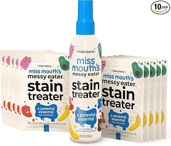 Miss Mouth's Messy Eater Stain Treater Spray - 4oz & 10 Wipes Stain Remover - Newborn & Baby Esse... | Amazon (US)