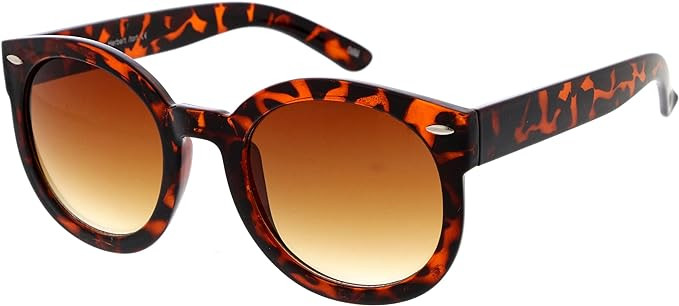 zeroUV - Womens Retro Oversized Round Sunglasses with Colored Mirror and Neutral Lens 53mm | Amazon (US)