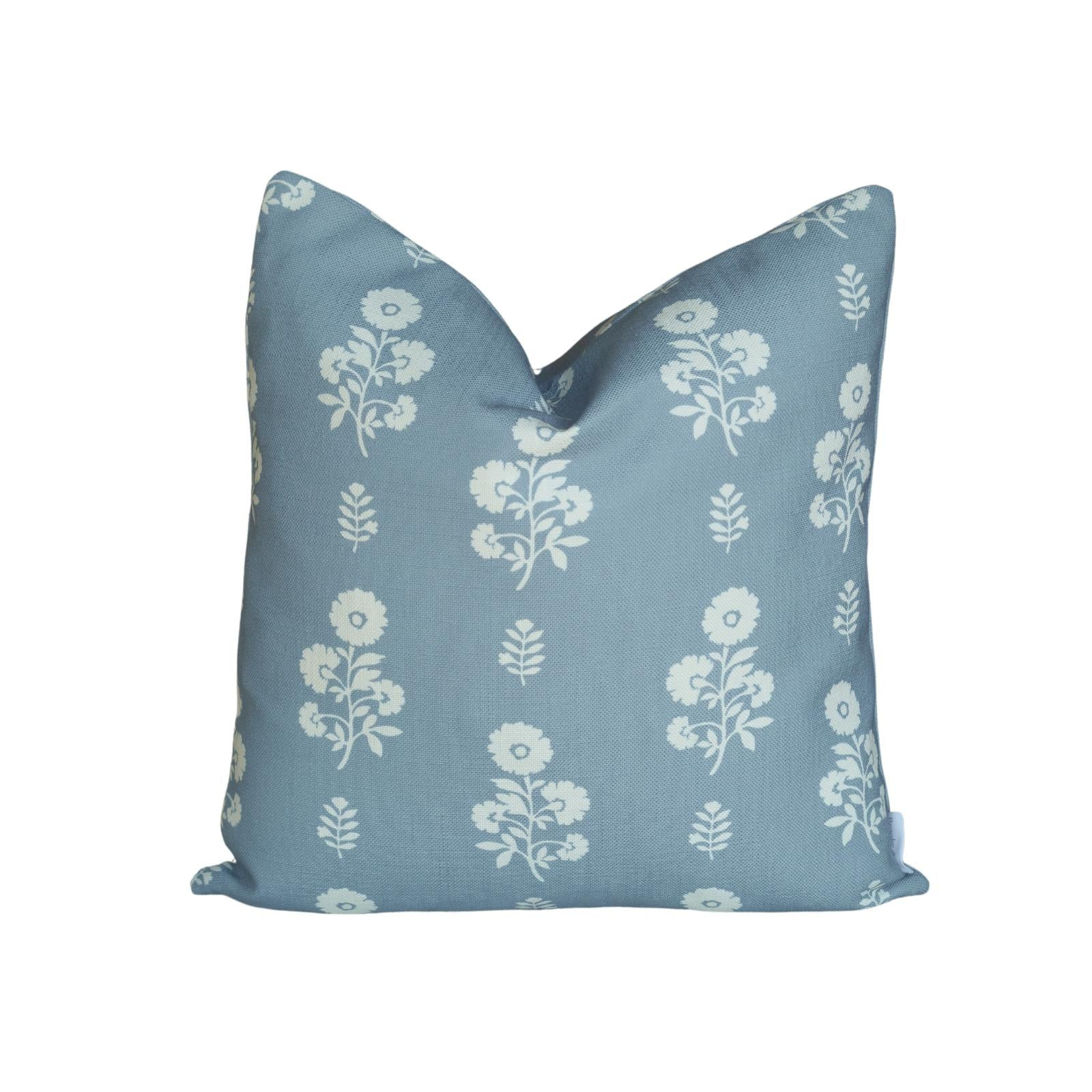 Chloe Floral Pillow in Dusty Blue | Brooke & Lou | Brooke and Lou