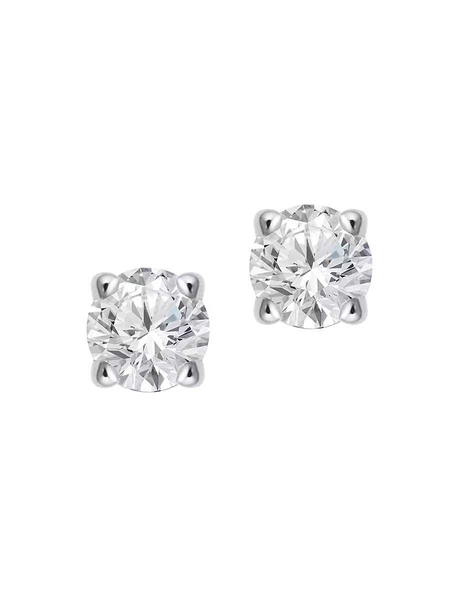 Women's 14K White Gold Shine Bright Diamond Mini Stud - White Gold | Saks Fifth Avenue