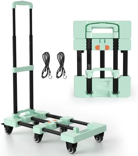 Folding Hand Truck 500lbs, Portable Heavy Duty Dolly Cart, 6 Wheels Collapsible Luggage Cart with... | Amazon (US)