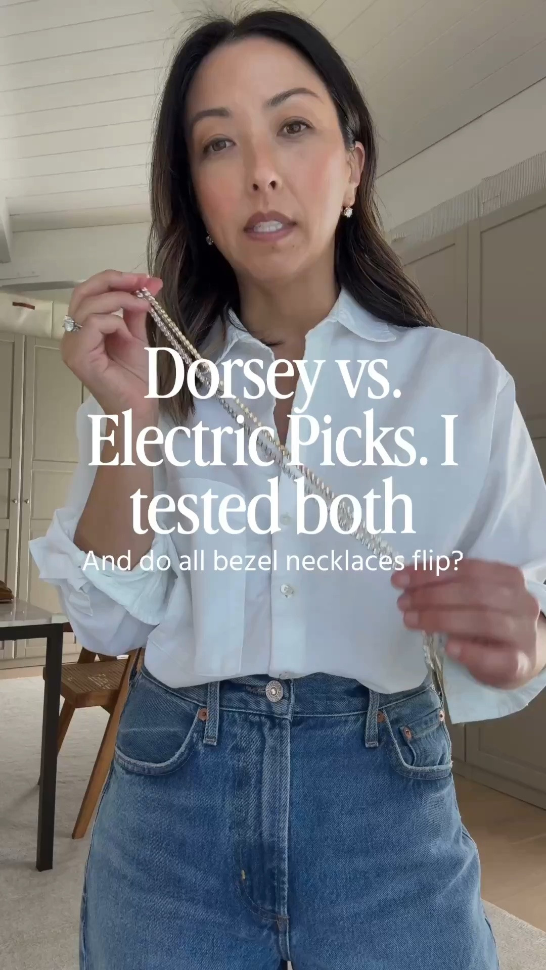 Dorsey vs Electric Picks bezel necklace. 

Yes, these necklaces flip! Watch the video for my tip to get them not to. 

Dorsey - quality is there. Good weight, so comfortable

Electric picks - lightweight. Gold plated is very yellow gold in person. Flips easier because it’s so lightweight.