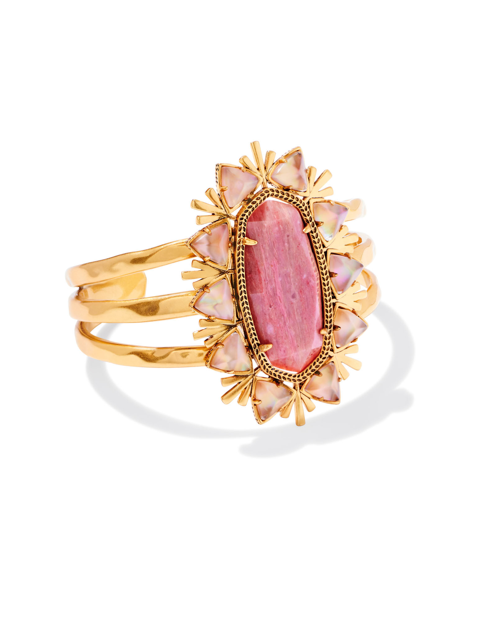 Havana Vintage Gold Cuff Bracelet in Blush Pink Quartzite | Kendra Scott