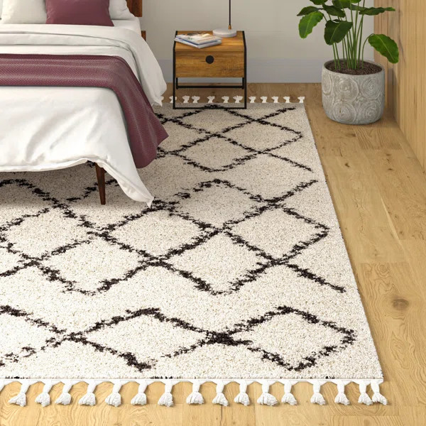Margaret Geometric Charcoal/Beige Area Rug | Wayfair North America
