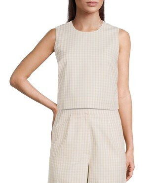 Dylan Gingham Sleeveless Crew Neck Coordinating Tank Top | Dillards