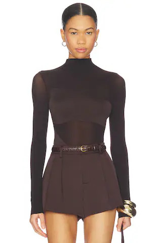 Wolford Shade String Bodysuit in Soft Cacao from Revolve.com | Revolve Clothing (Global)