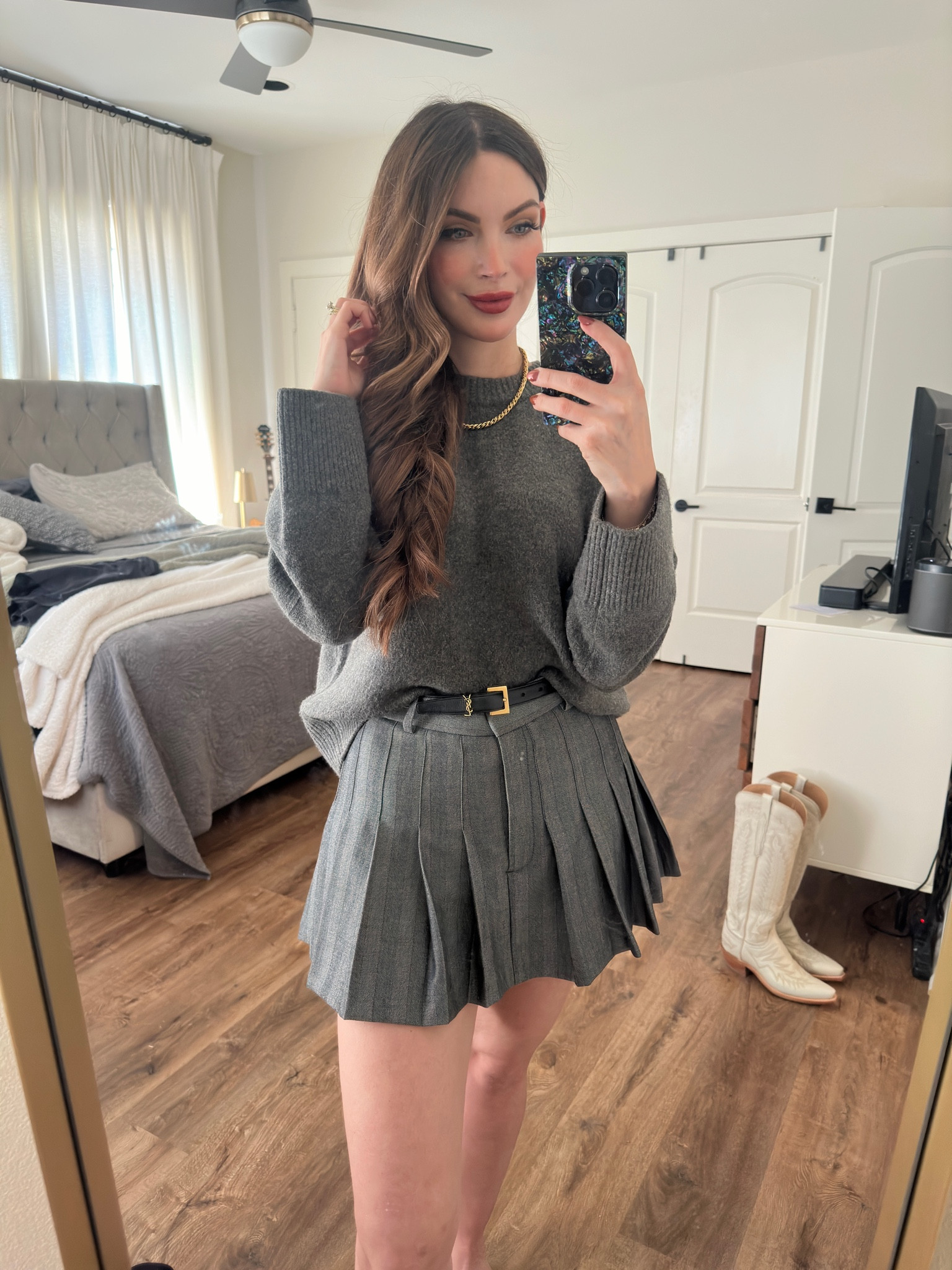 Give me all of the fall outfits please! I love this skort and sweater from Abercrombie! You can pair it with knee high boots or make it edgy with combat boots. 

I’m wearing a small in the skort and sweater

#LTKSeasonal #LTKStyleTip #LTKFindsUnder100