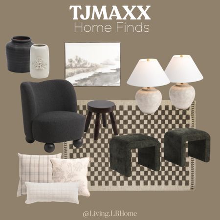 TJ Maxx for the WIN✨ these cute little modern and affordable home finds are show stoppers 🤩 I cannot with this cute boucle but dark and moody accent chair! Paired with some rustic elements feels cozy and inviting in the collection🤍 you can never go wrong when you step into a TJ Maxx but imagine shopping these and having them show up right on your doorstep🤯

#LTKhome #LTKSeasonal #LTKstyletip