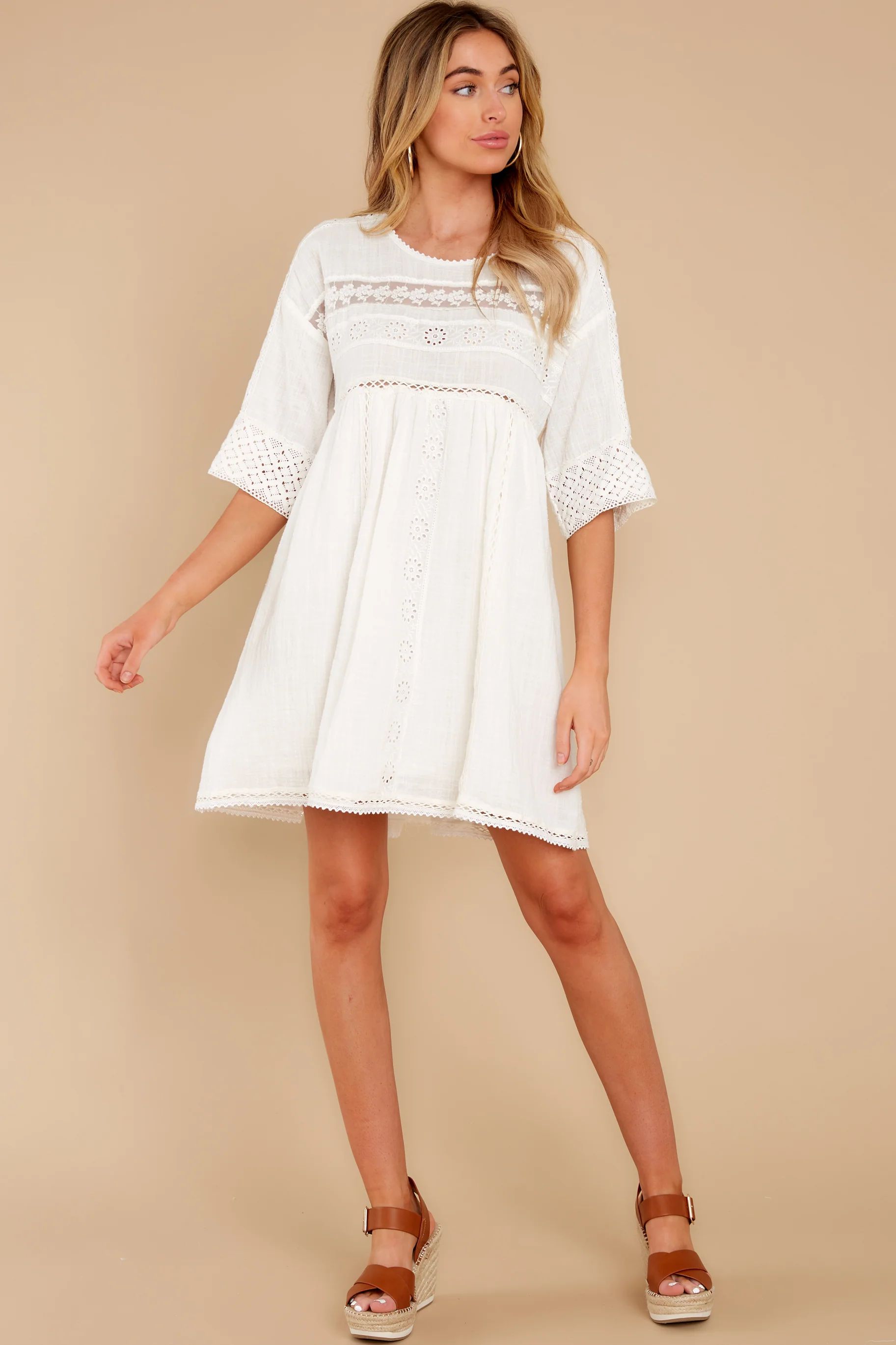 Touched By An Angel White Lace Dress | Red Dress 