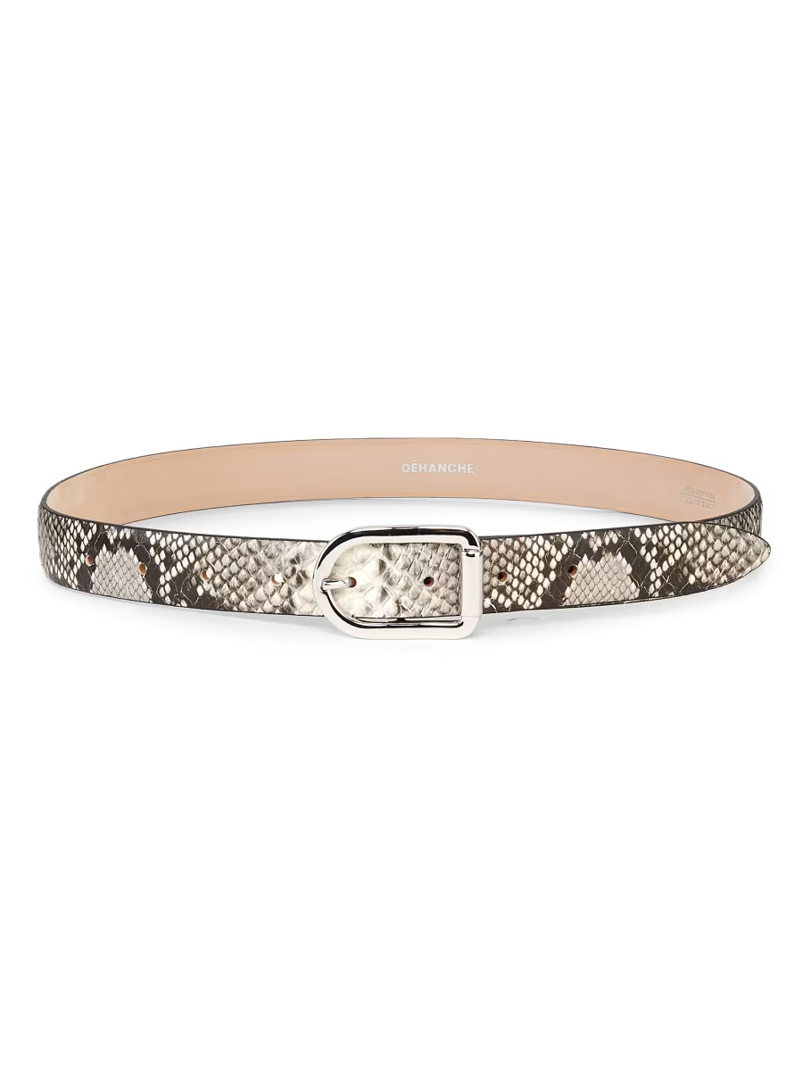 Mija Snake-Embossed Leather Belt | Saks Fifth Avenue