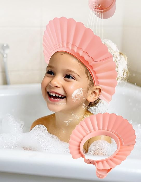 Kids Shower Cap, Baby Hair Washing Shield, Bath Visor for Toddlers, Bathing Head Face Eye Ear Pro... | Amazon (US)