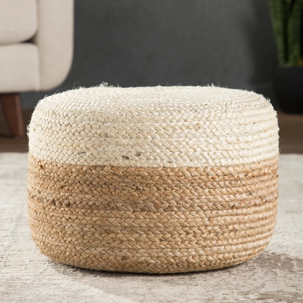Teele 18" Wide Round Pouf Ottoman | Wayfair North America